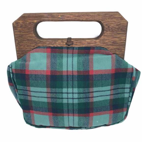 Vintage Trimingham’s Blue Plaid Bermuda Bag - Picture 9 of 10